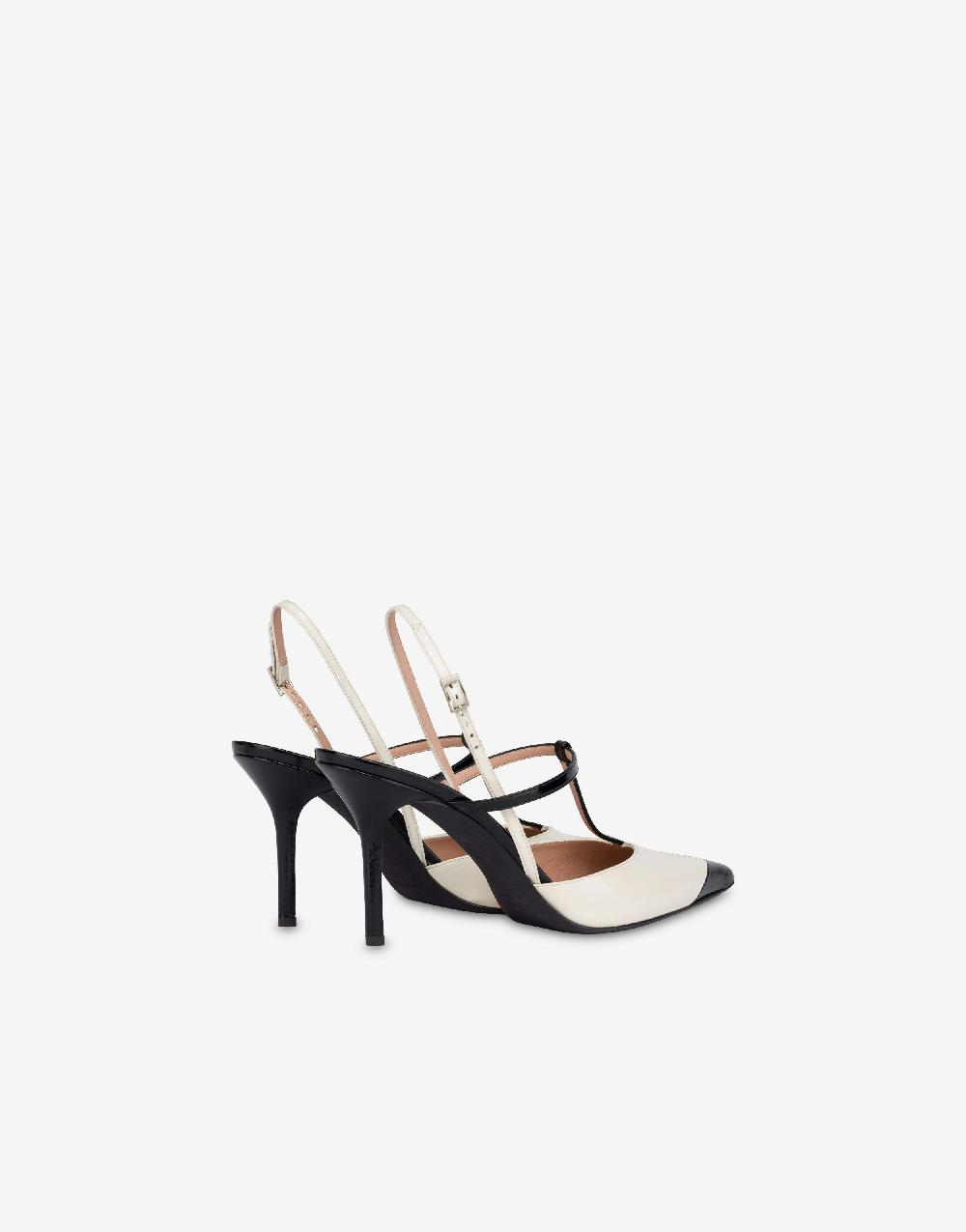 Alberta Ferretti Slingback in vitello lucido bicolor 90's Acquista Ora