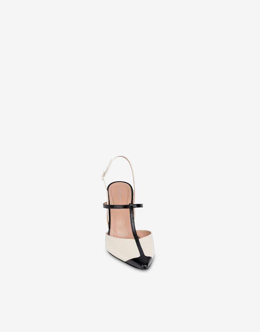Alberta Ferretti Slingback in vitello lucido bicolor 90's Acquista Ora