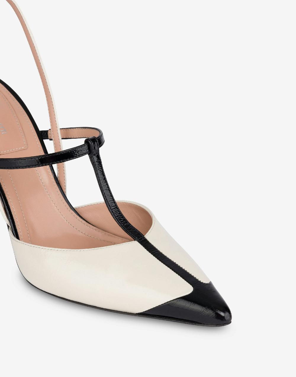Alberta Ferretti Slingback in vitello lucido bicolor 90's Acquista Ora