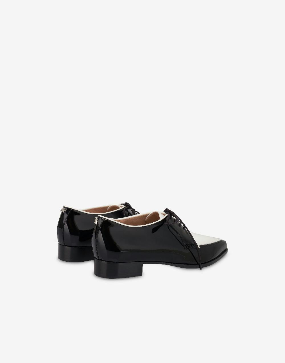 Alberta Ferretti Derby in vernice bicolore Consegna Veloce