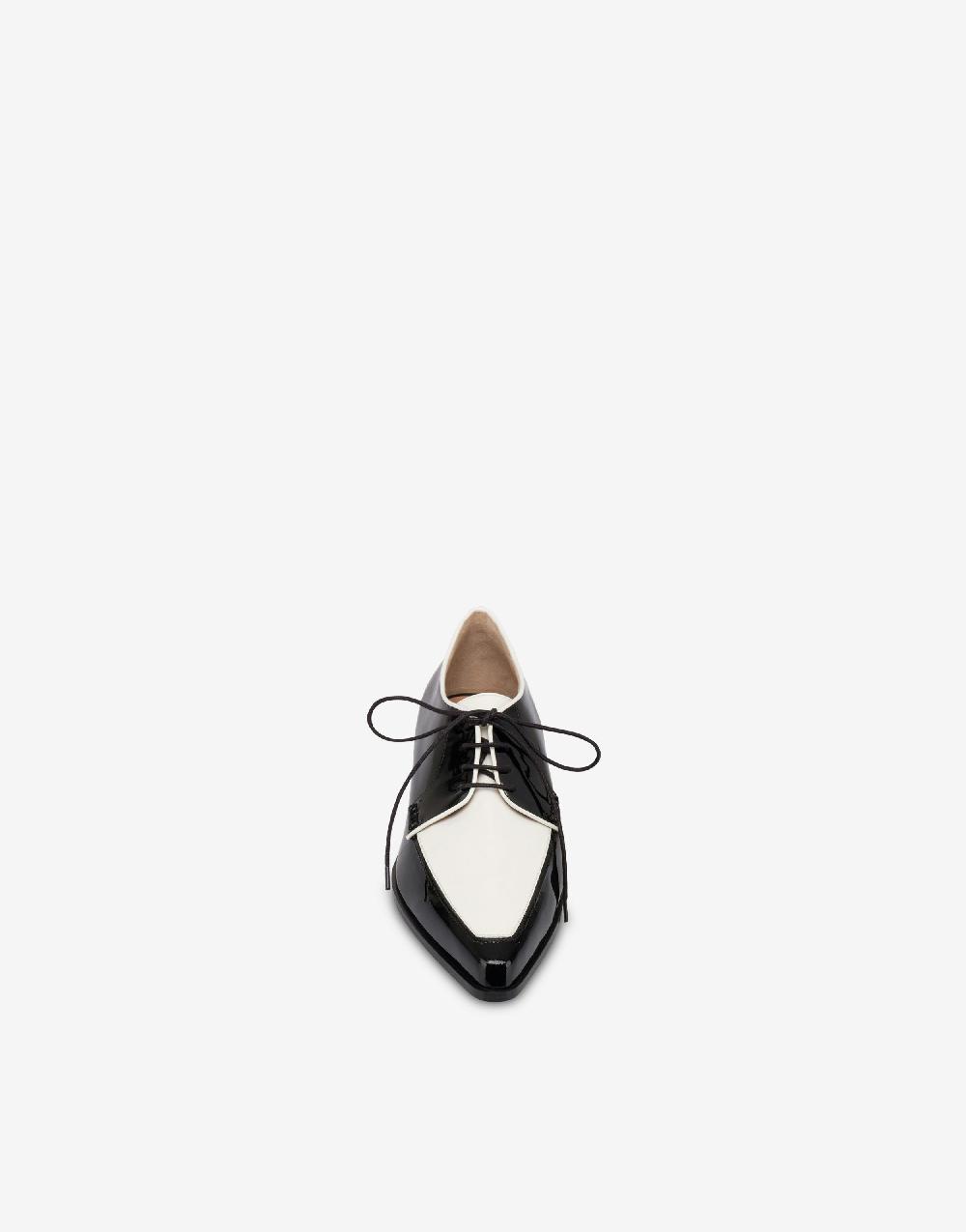 Alberta Ferretti Derby in vernice bicolore Consegna Veloce