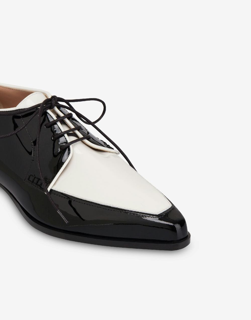 Alberta Ferretti Derby in vernice bicolore Consegna Veloce