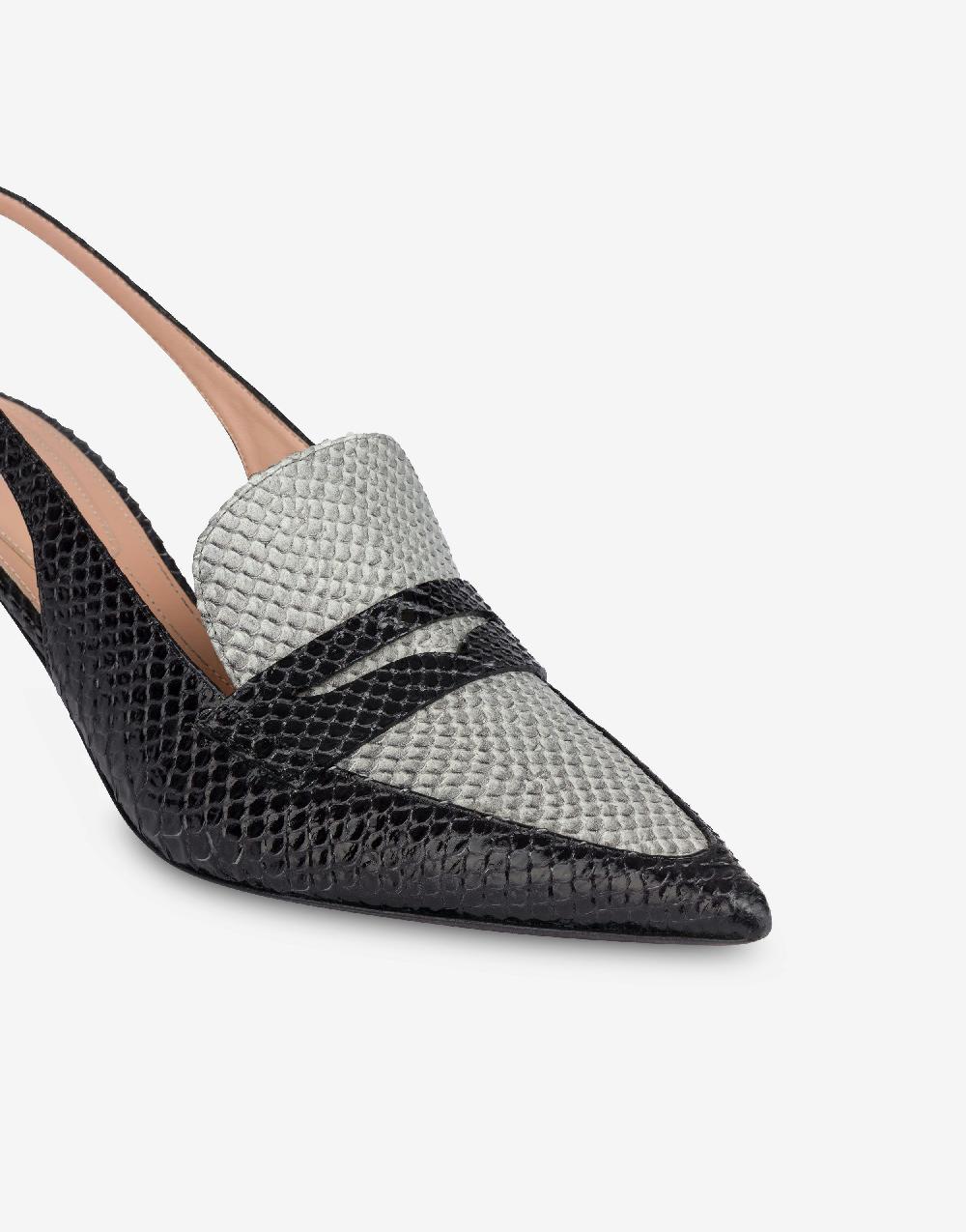 Alberta Ferretti Slingback in vitello stampa pitone bicolor degradé Promozione Limitata