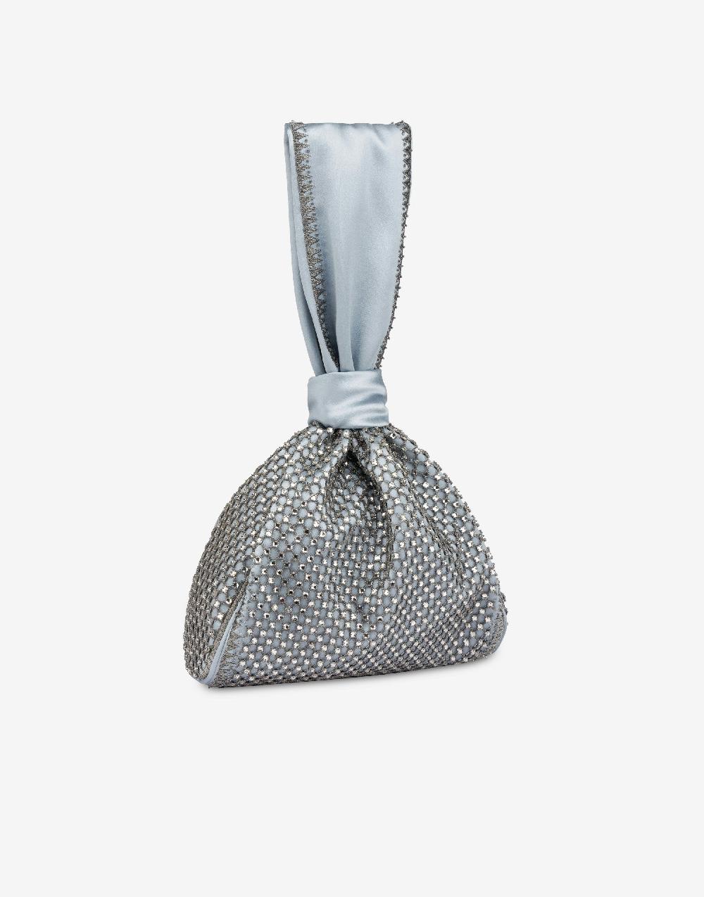 Alberta Ferretti Bucket bag da sera in raso con ricamo strass Shopping Online