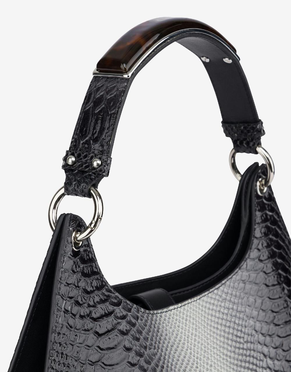 Alberta Ferretti Hobo bag in vitello stampa bicolor degradé Sottocosto