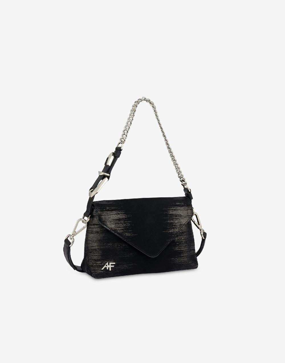 Alberta Ferretti Dori bag small in camoscio con serigrafia lamina Convenienza