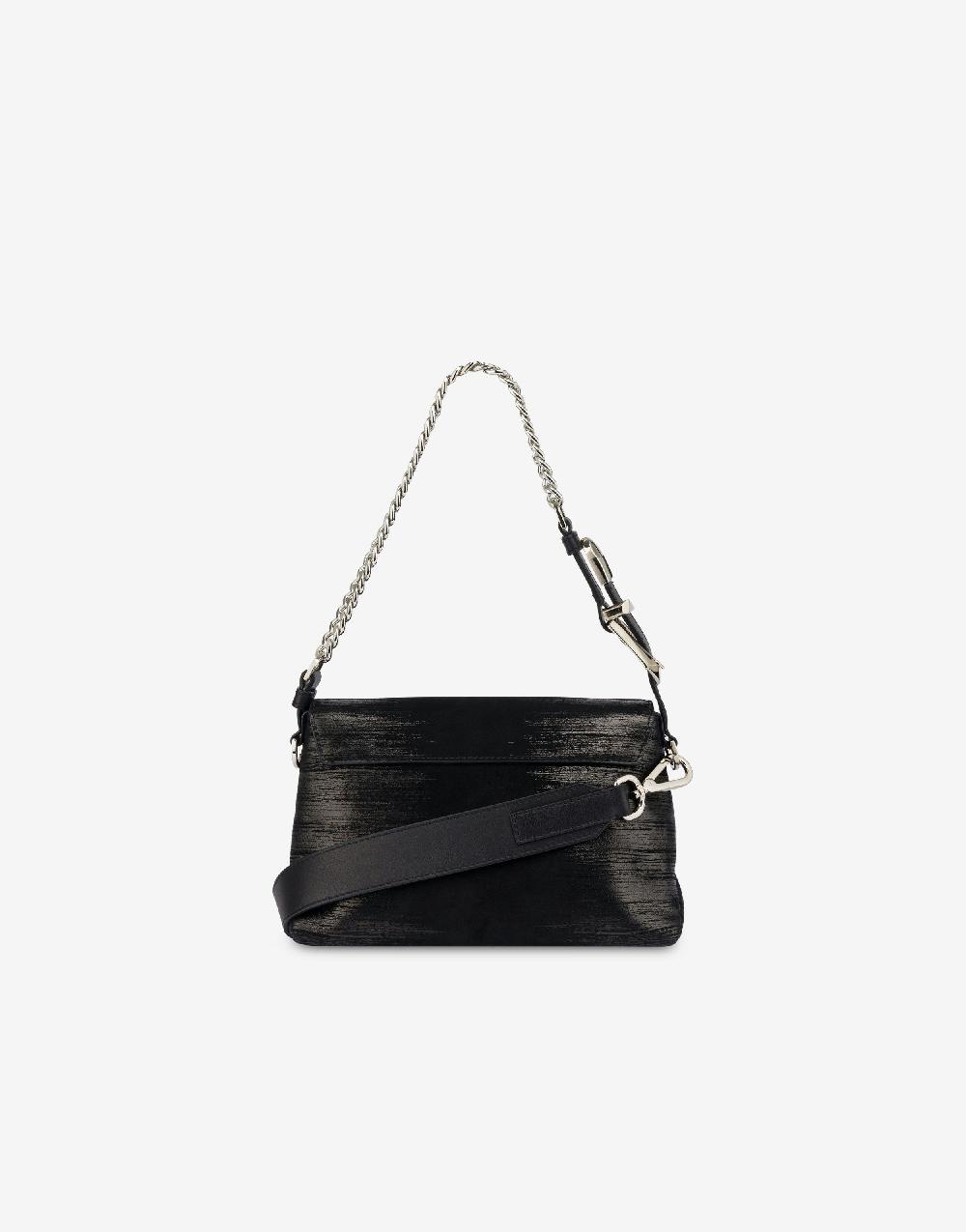 Alberta Ferretti Dori bag small in camoscio con serigrafia lamina Convenienza