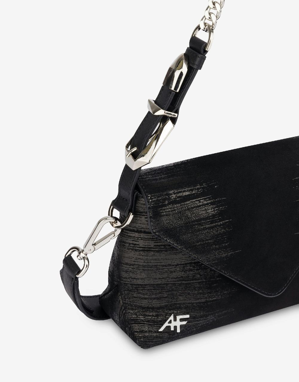 Alberta Ferretti Dori bag small in camoscio con serigrafia lamina Convenienza