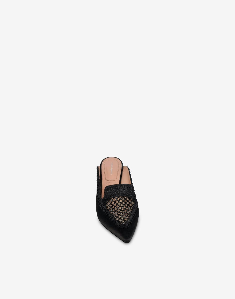 Alberta Ferretti Sabot in raso con ricamo strass Economico
