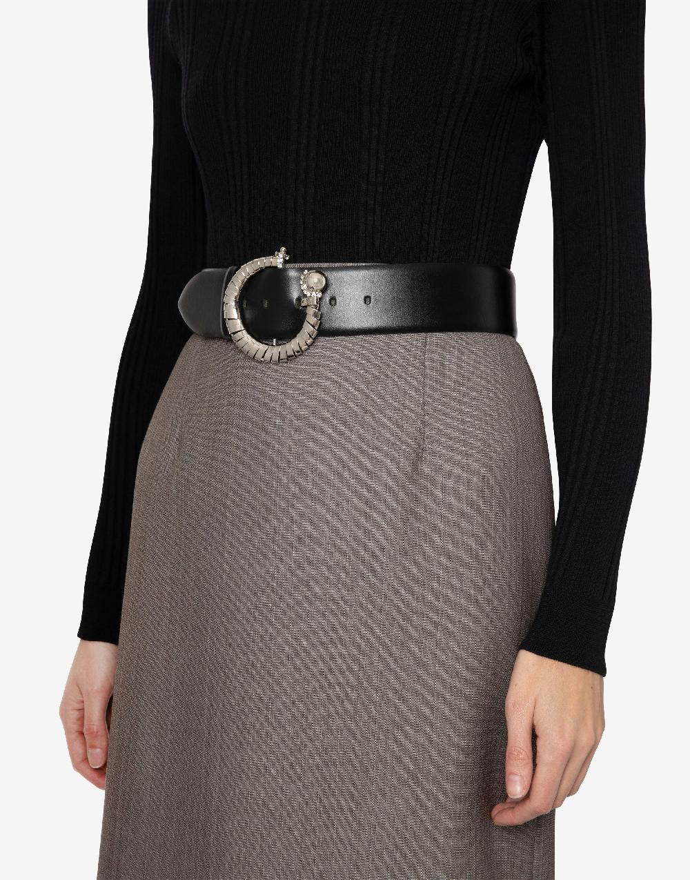 Alberta Ferretti Cintura in vitello con maxi fibbia Hotsell