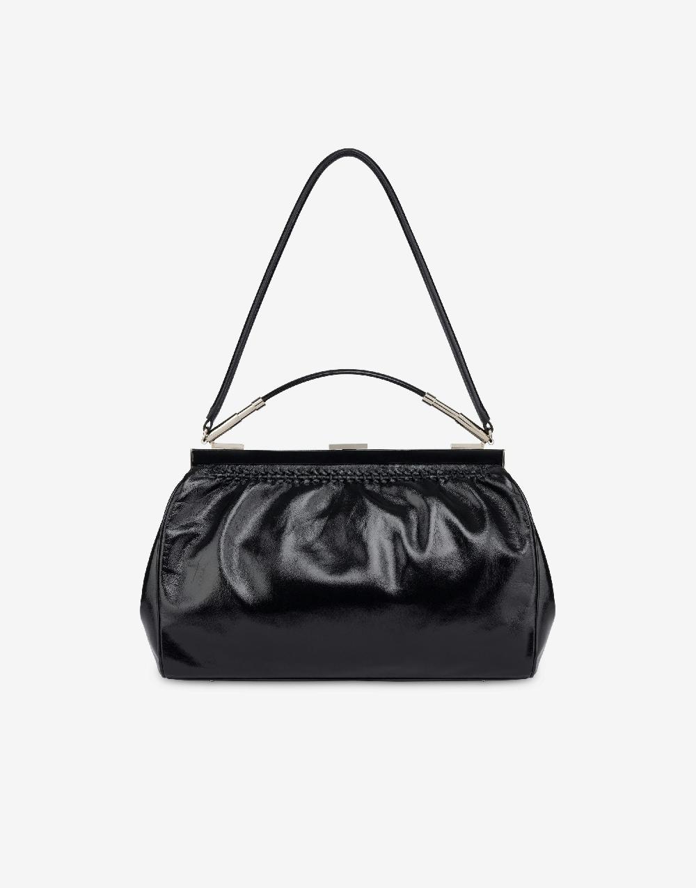 Alberta Ferretti Borsa a spalla in nappa lucida In Saldo