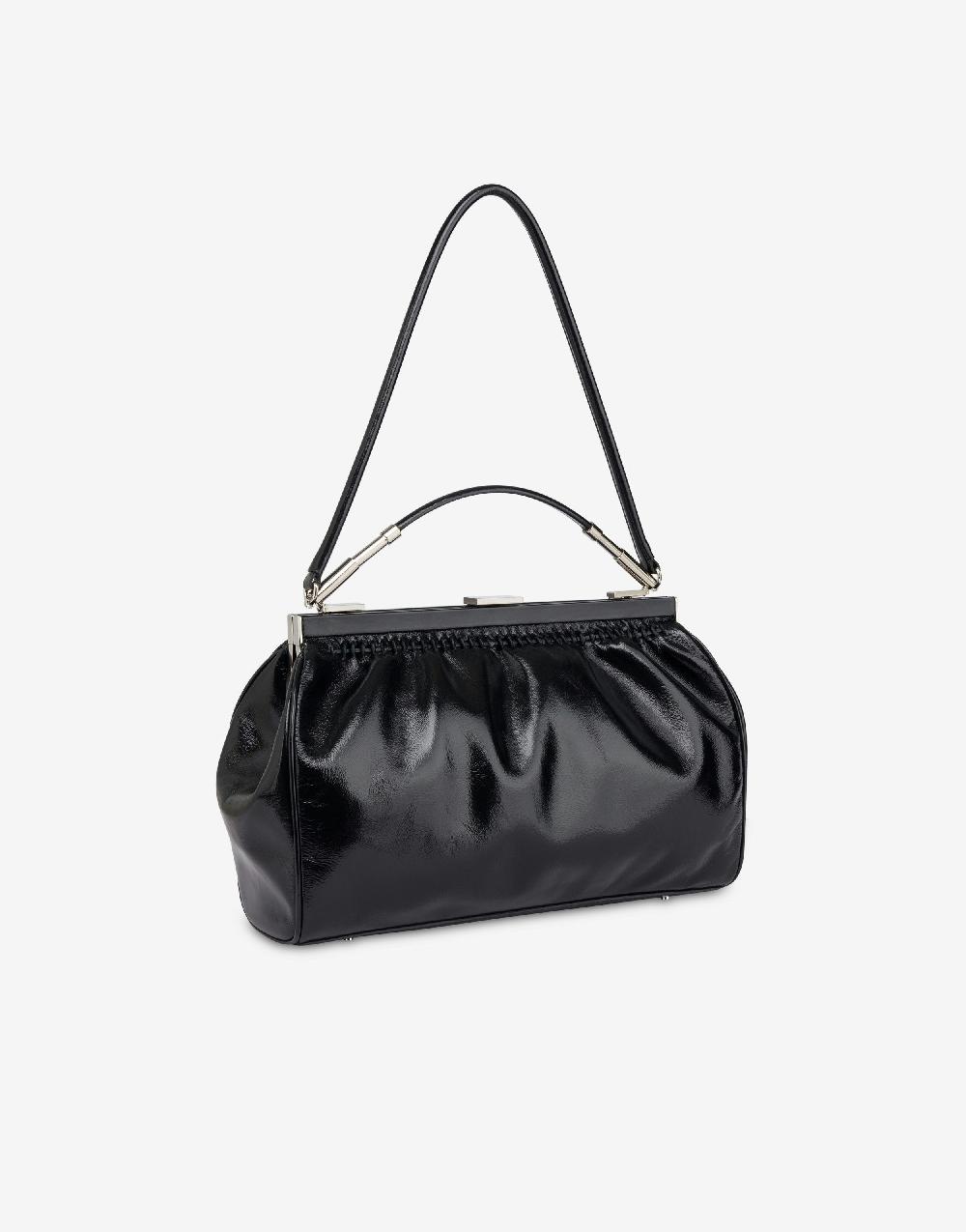Alberta Ferretti Borsa a spalla in nappa lucida In Saldo