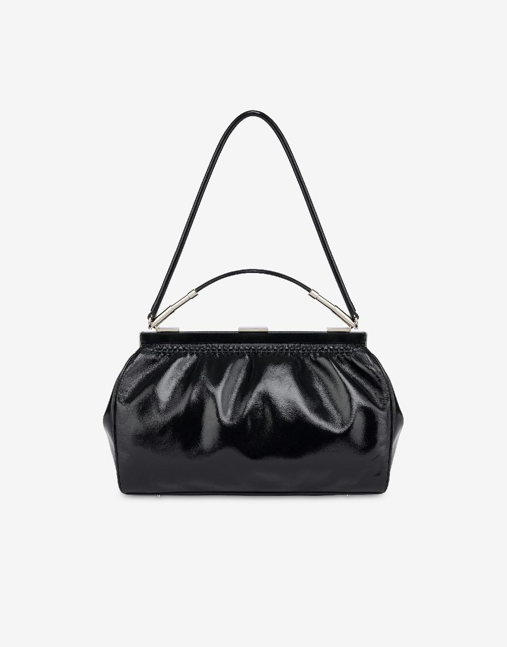 Alberta Ferretti Borsa a spalla in nappa lucida In Saldo