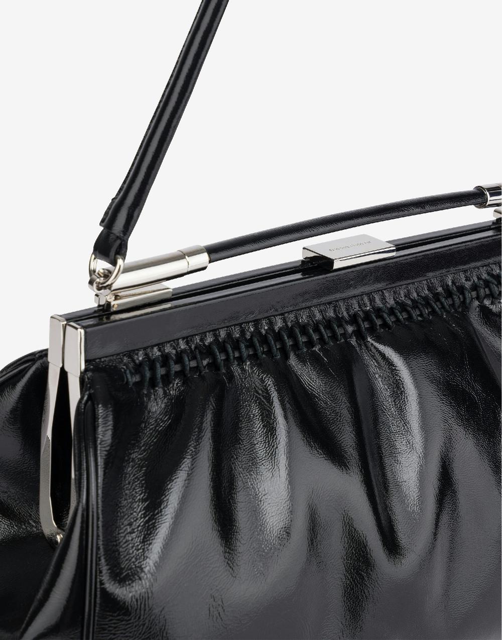 Alberta Ferretti Borsa a spalla in nappa lucida In Saldo
