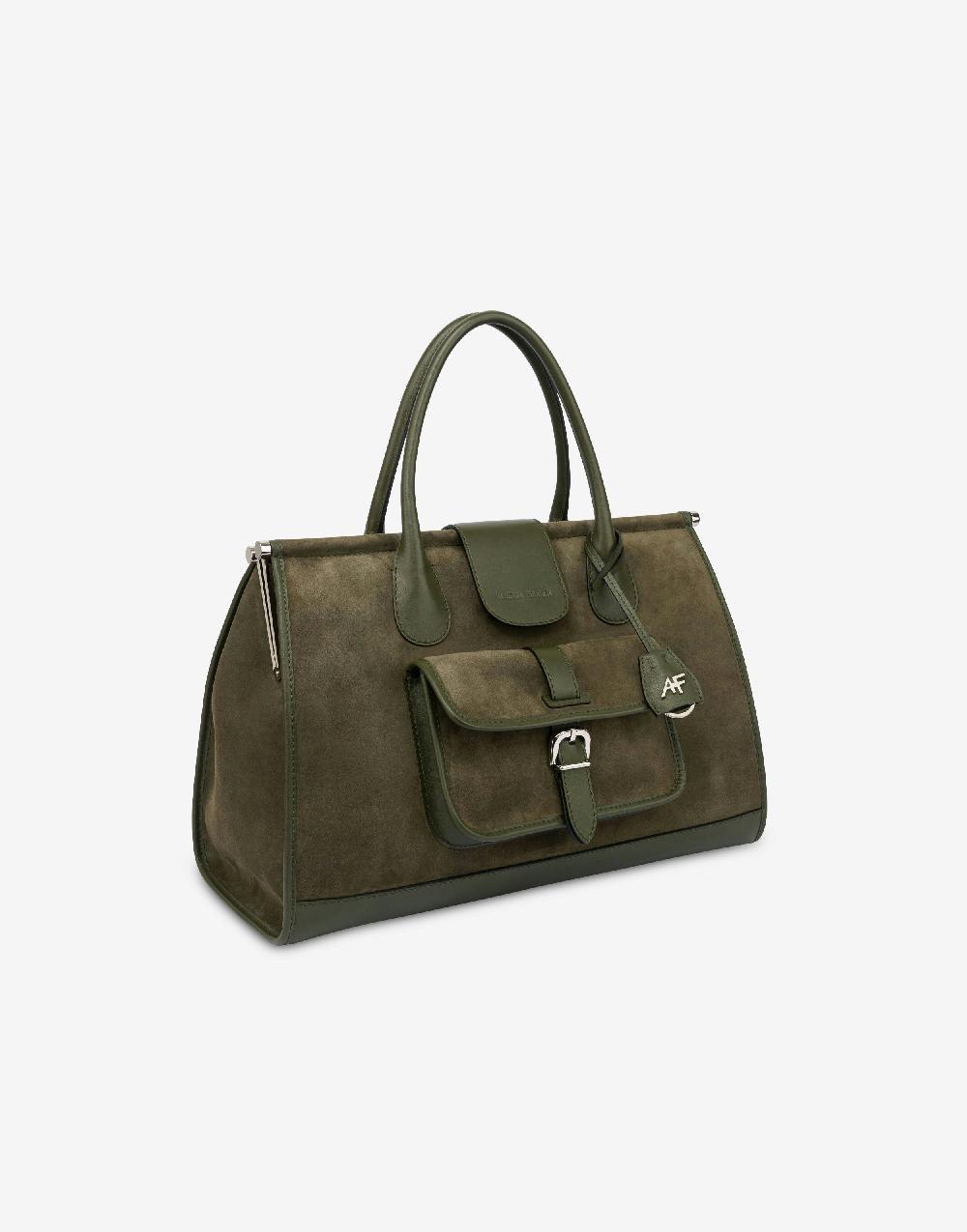 Alberta Ferretti Borsa doppio manico in camoscio 2025