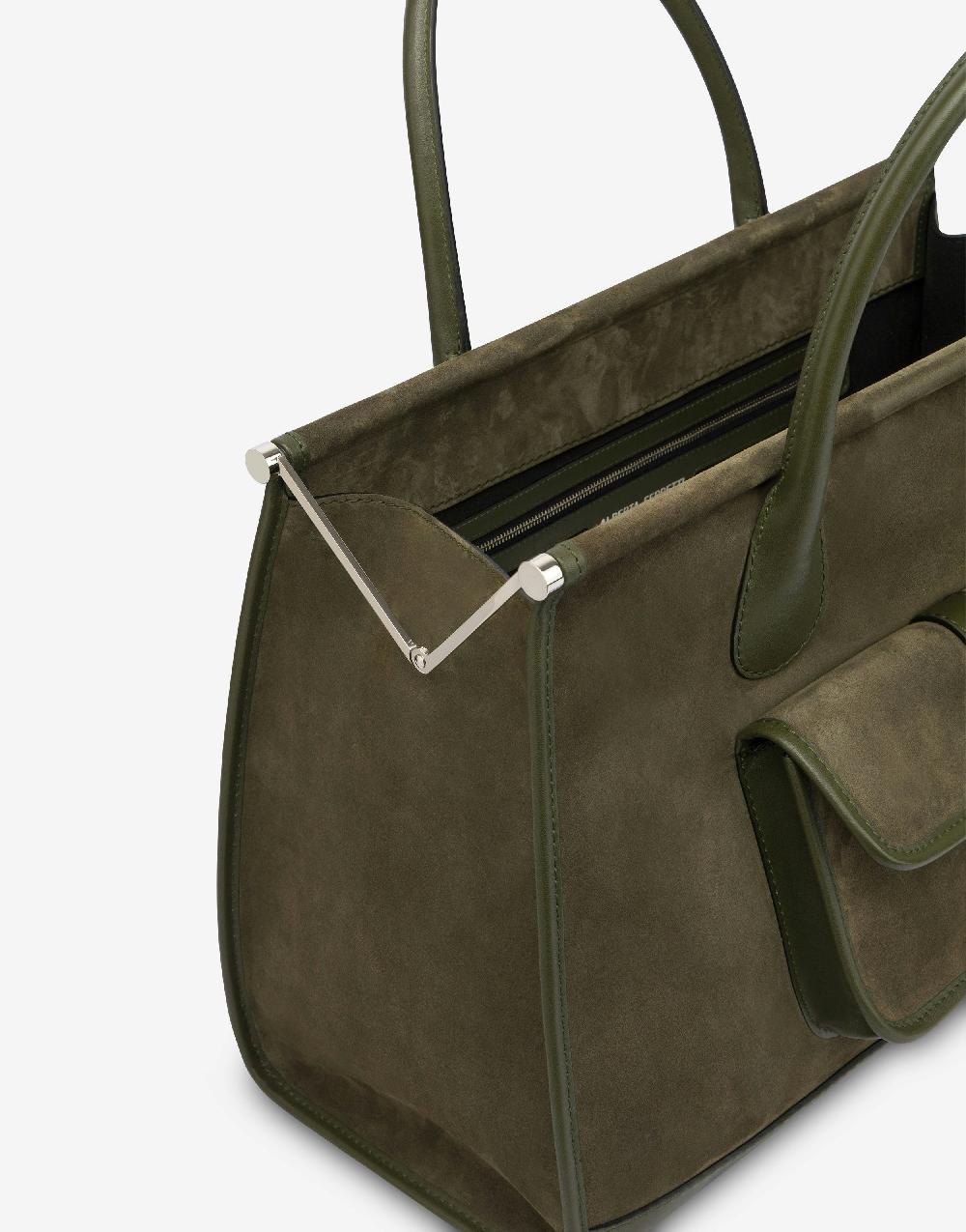 Alberta Ferretti Borsa doppio manico in camoscio 2025