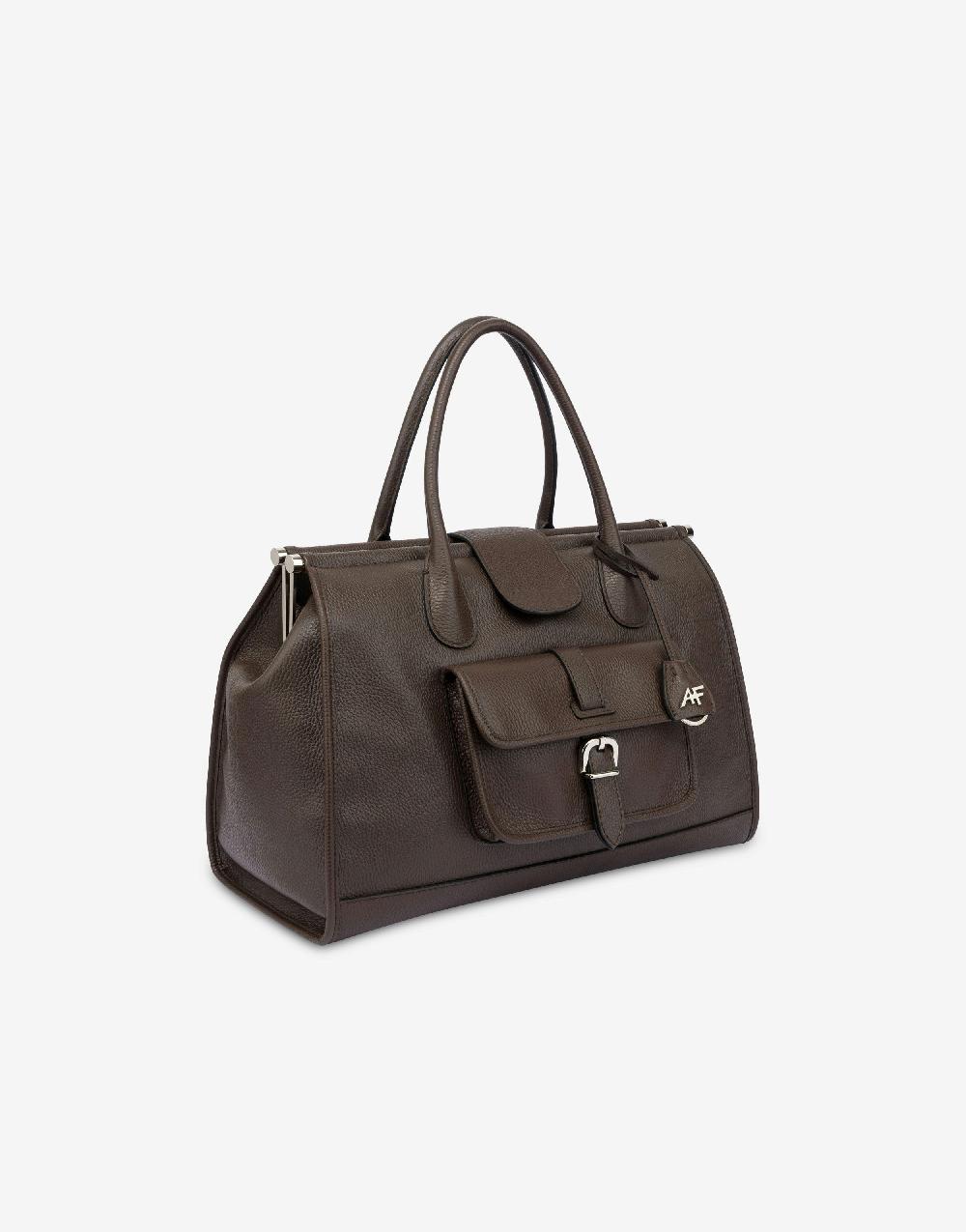 Alberta Ferretti Borsa doppio manico in vitello granato In Linea