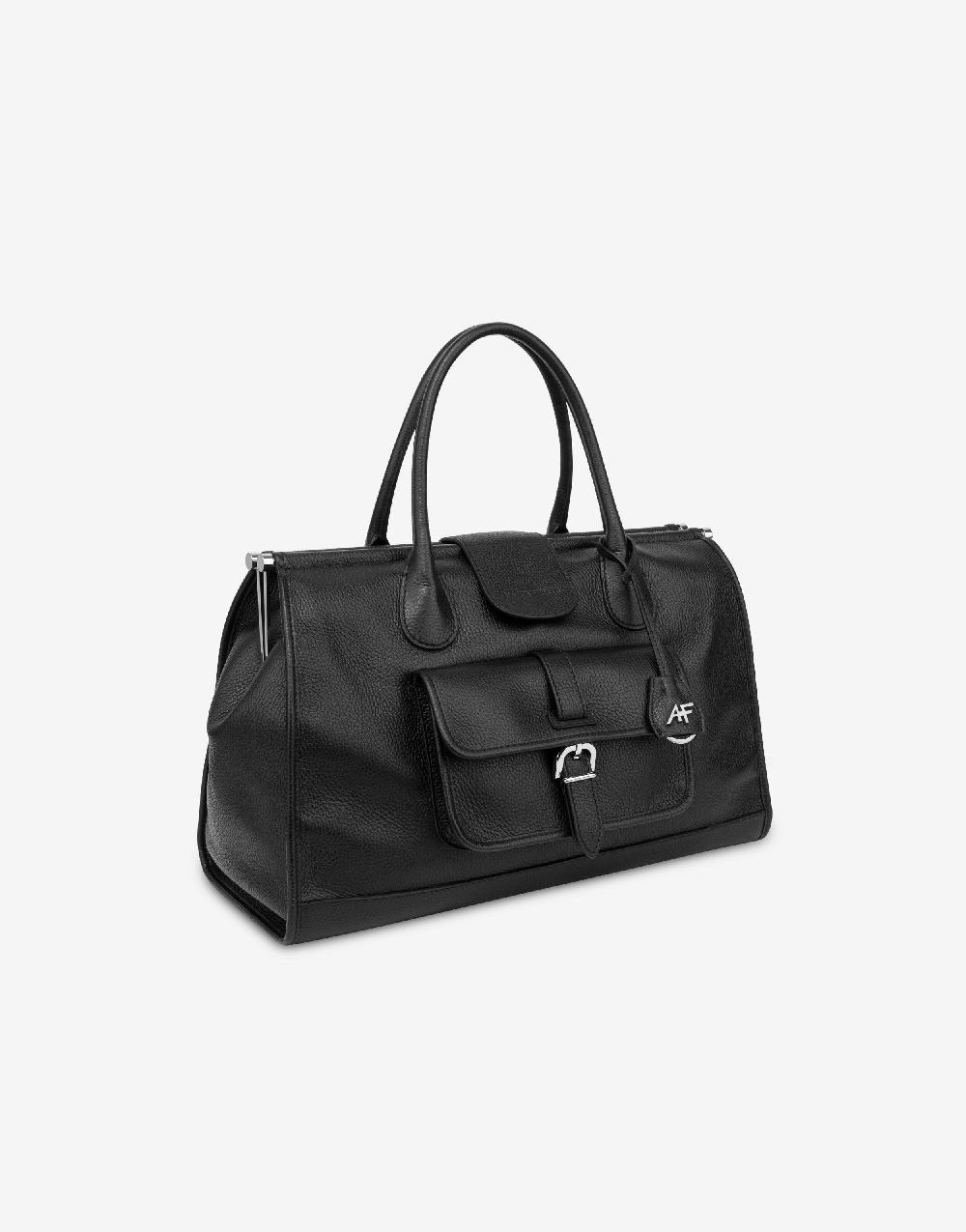 Alberta Ferretti Borsa doppio manico in vitello granato Nuovo