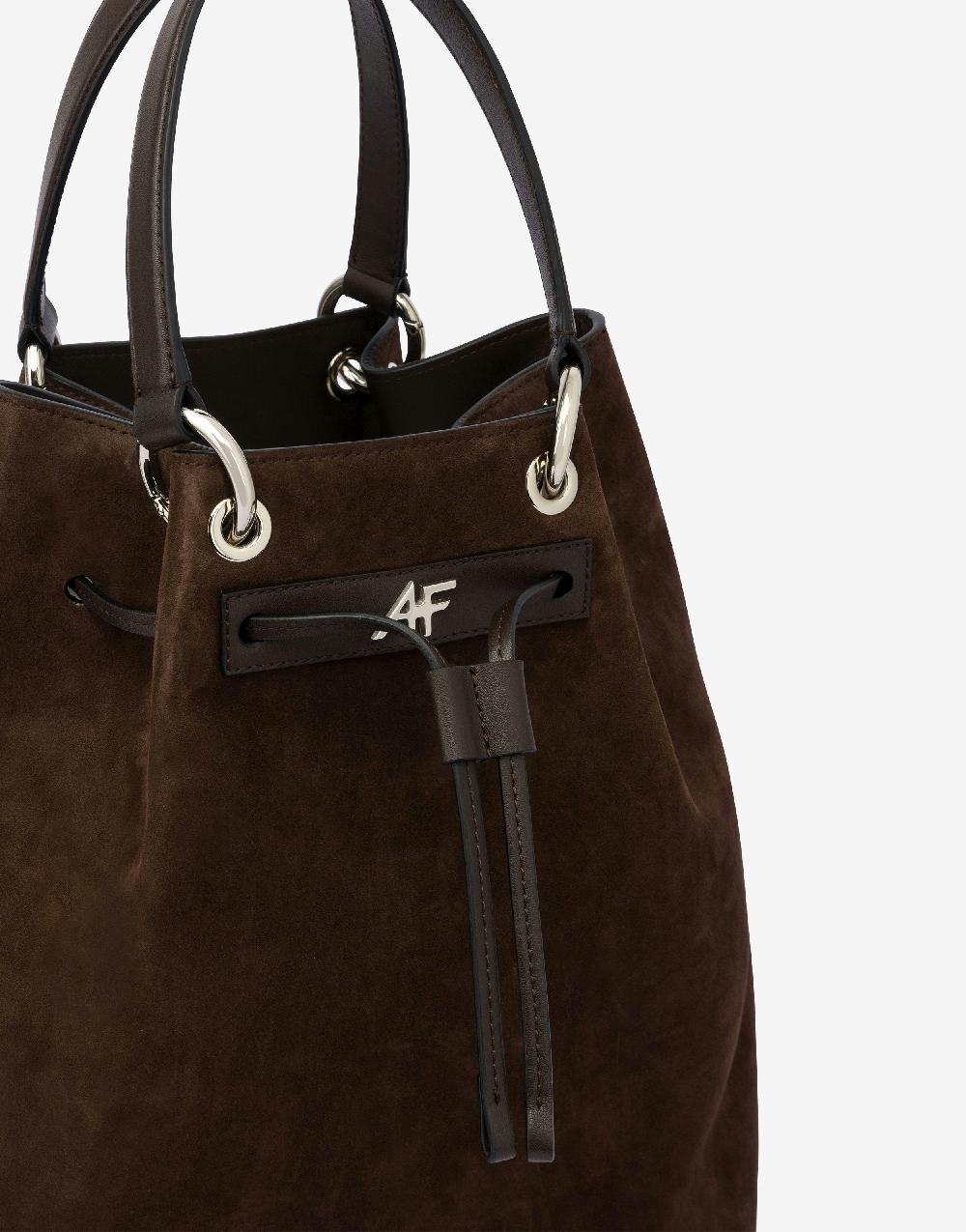 Alberta Ferretti Borsa a secchiello in camoscio Qualità