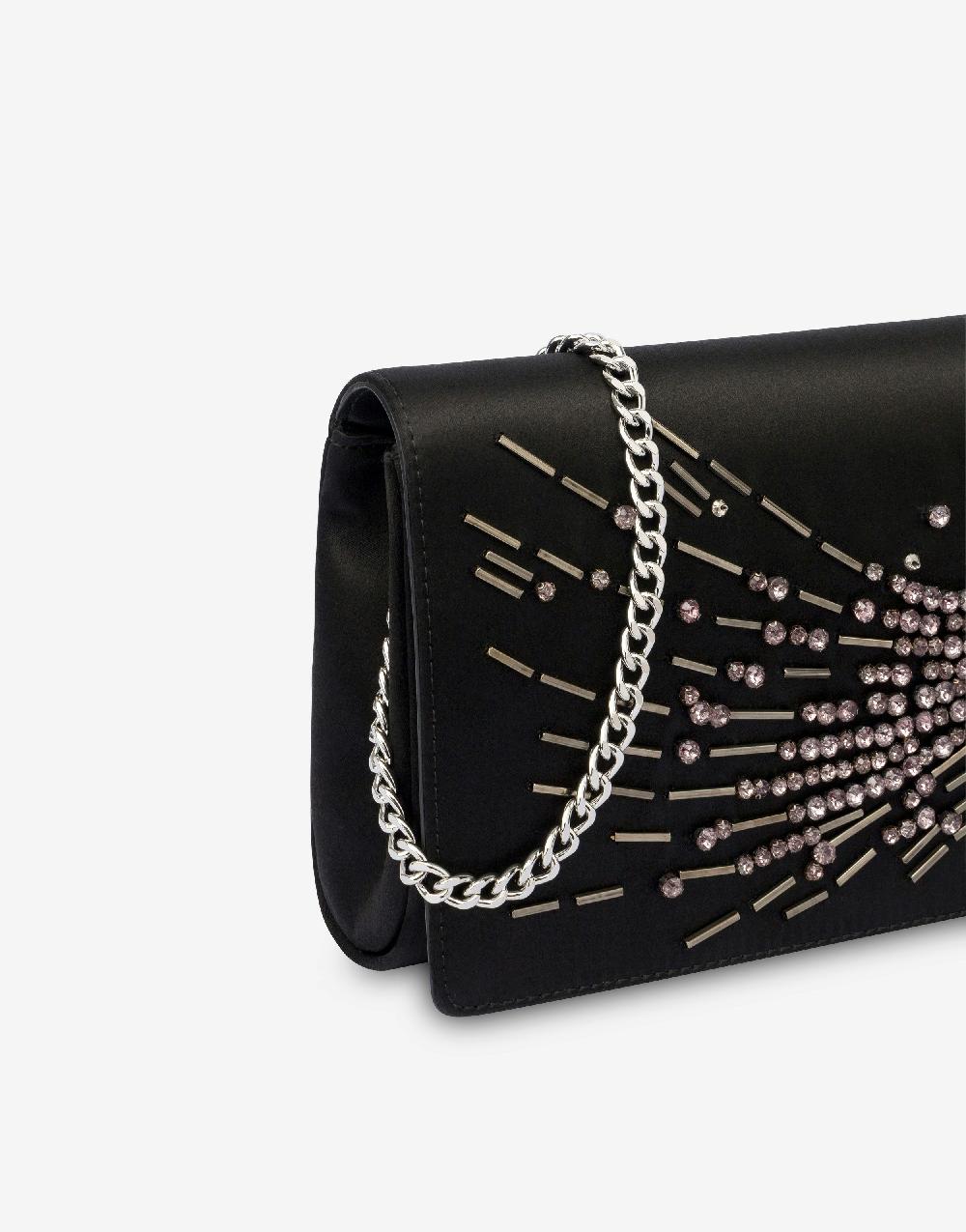 Alberta Ferretti Clutch in raso con ricamo perline e strass Negozi Online