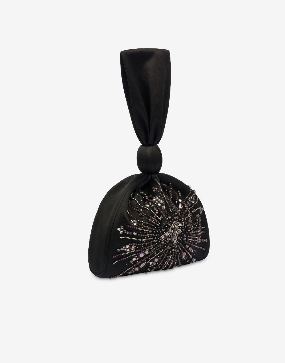 Alberta Ferretti Bucket bag in raso con ricamo perline e strass Acquista Ora