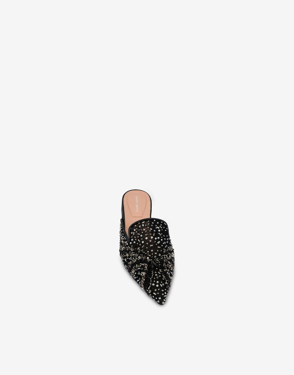 Alberta Ferretti Mia Mule in rete con paillettes e perline Promozione Limitata