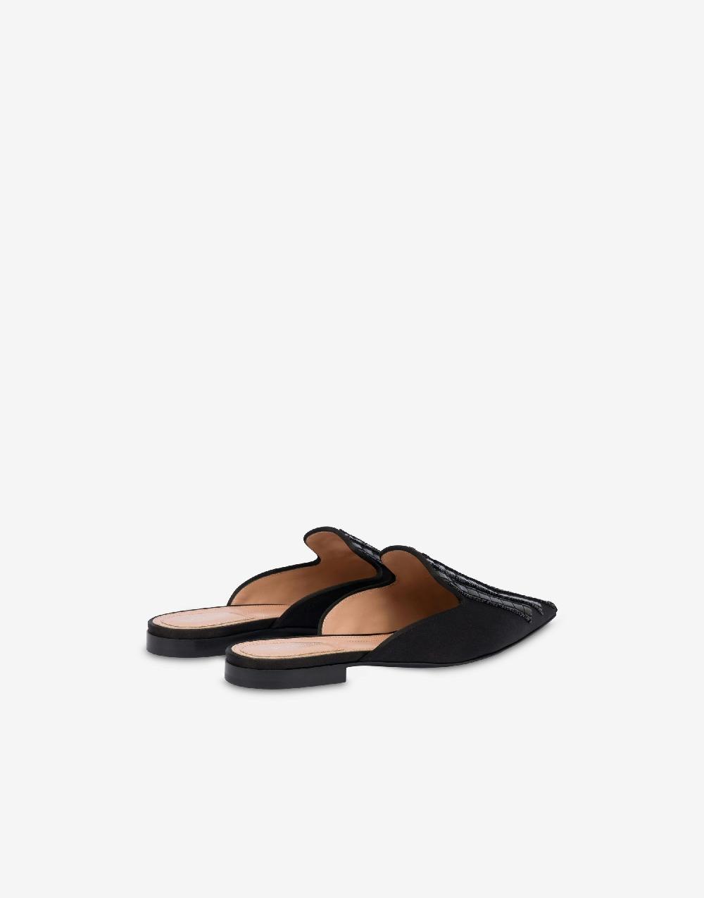 Alberta Ferretti Mia Mule in raso con ricamo effetto gessato Shopping Online