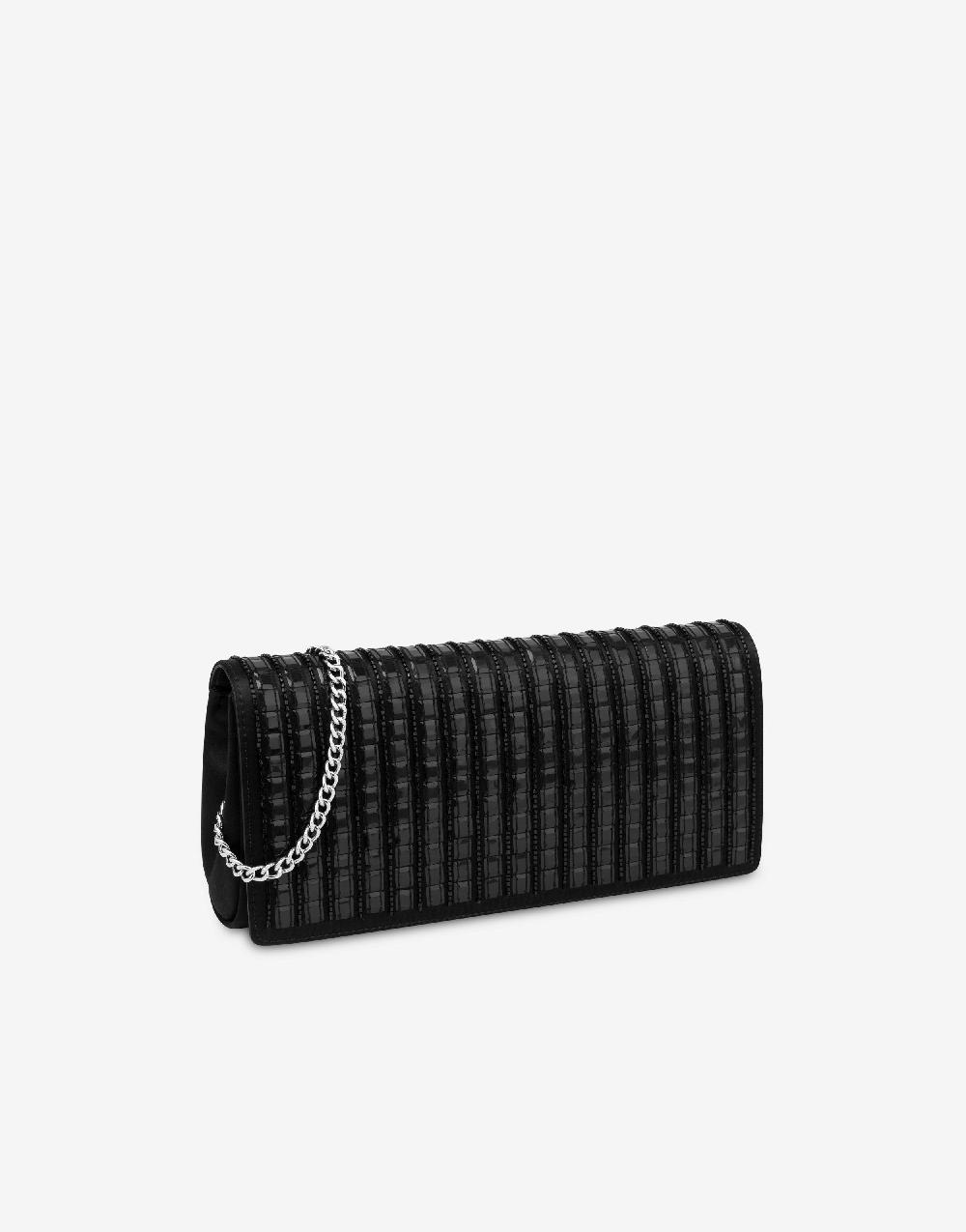 Alberta Ferretti Clutch in raso con ricamo effetto gessato Convenienza