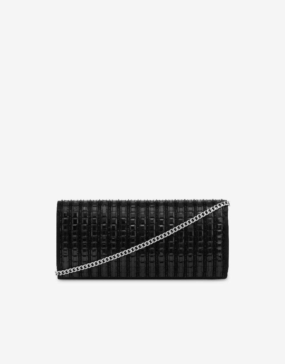 Alberta Ferretti Clutch in raso con ricamo effetto gessato Convenienza