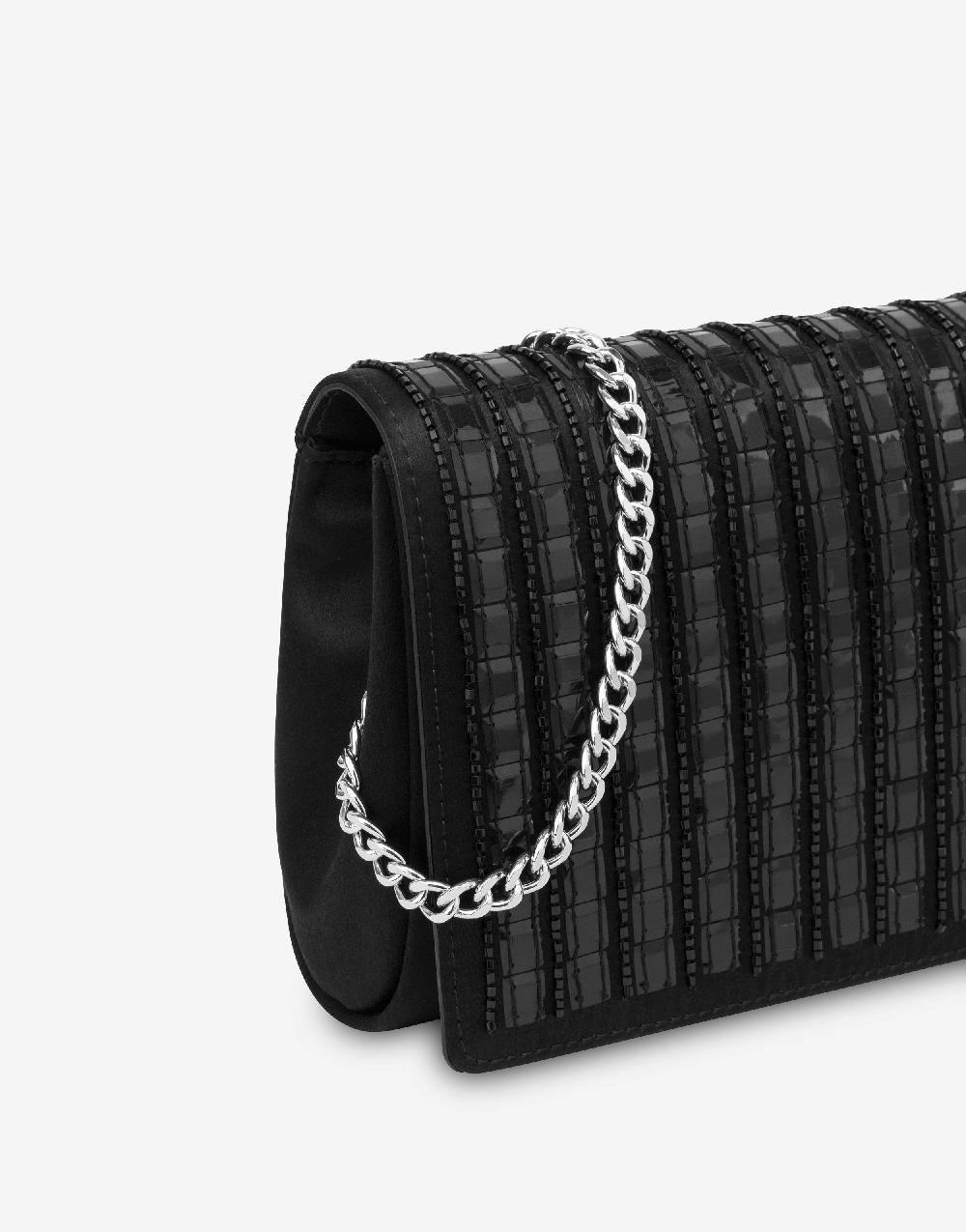 Alberta Ferretti Clutch in raso con ricamo effetto gessato Convenienza