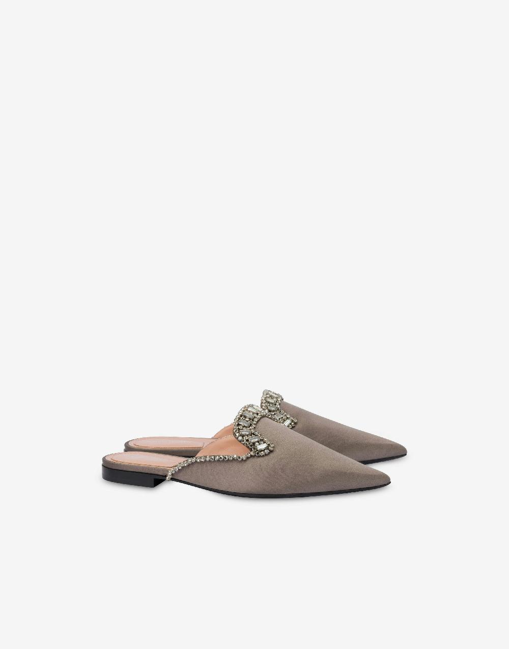 Alberta Ferretti Mia Mule in raso con ricamo effetto gioiello Offerta