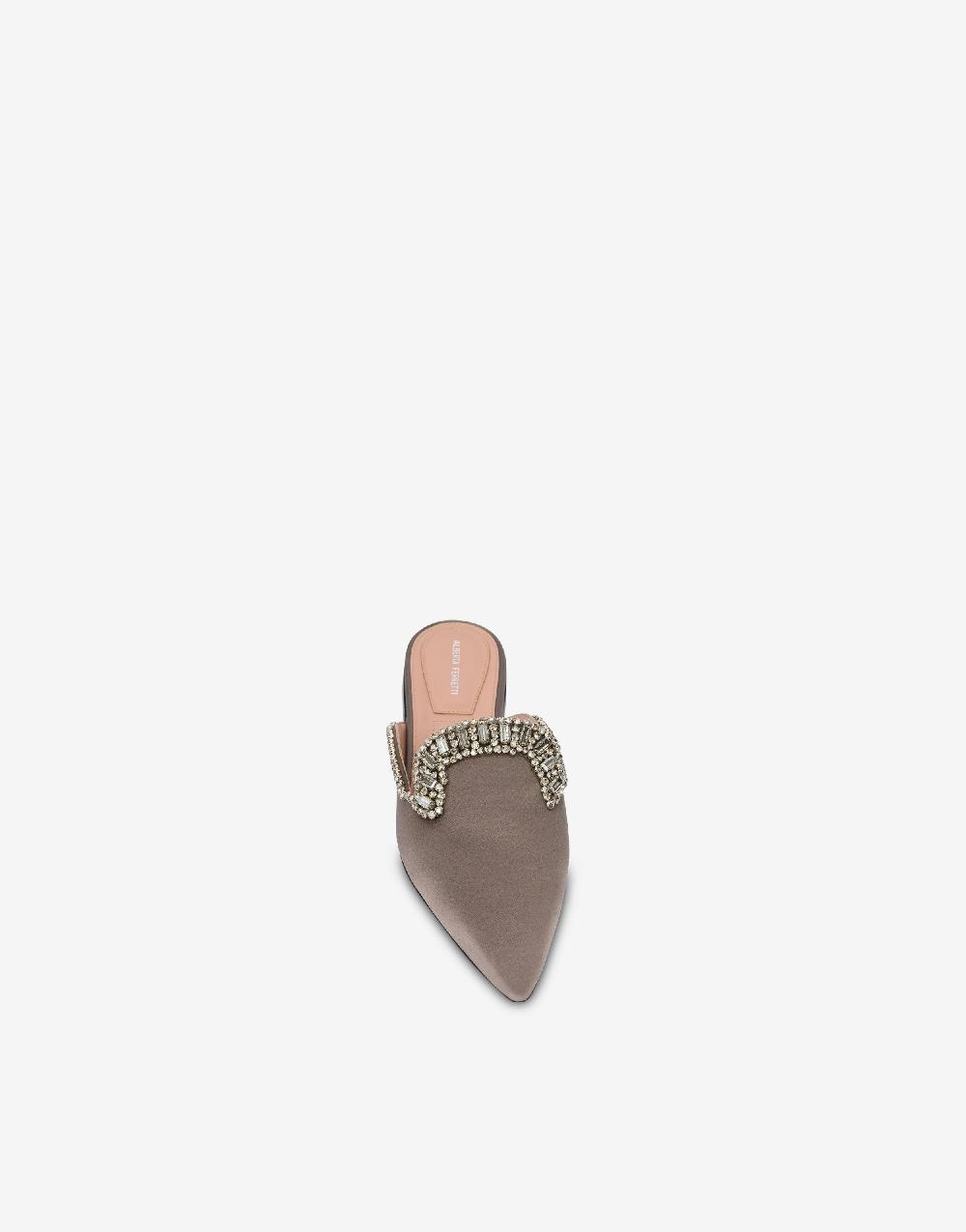 Alberta Ferretti Mia Mule in raso con ricamo effetto gioiello Offerta