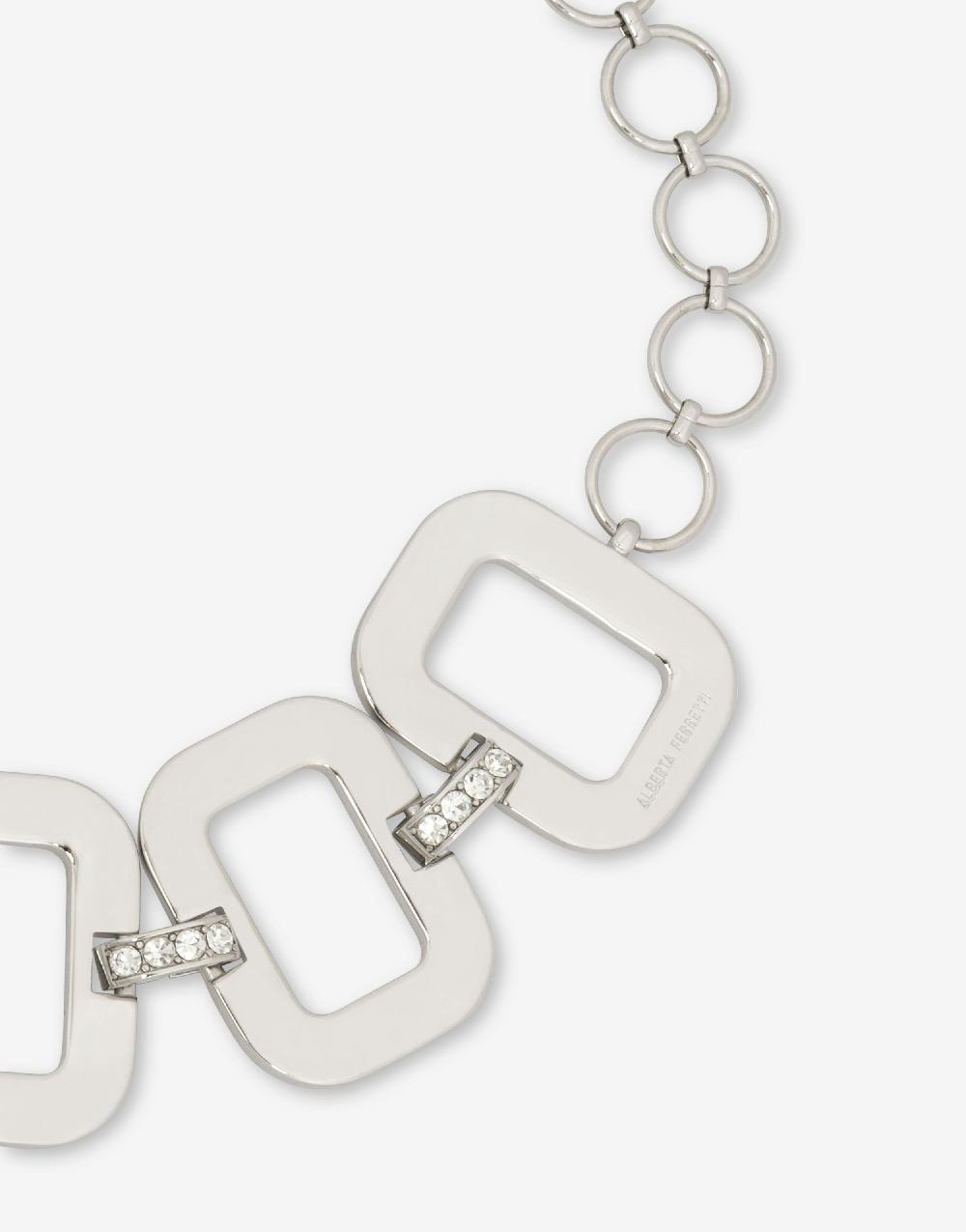 Alberta Ferretti Collana girocollo in metallo con strass Offerte