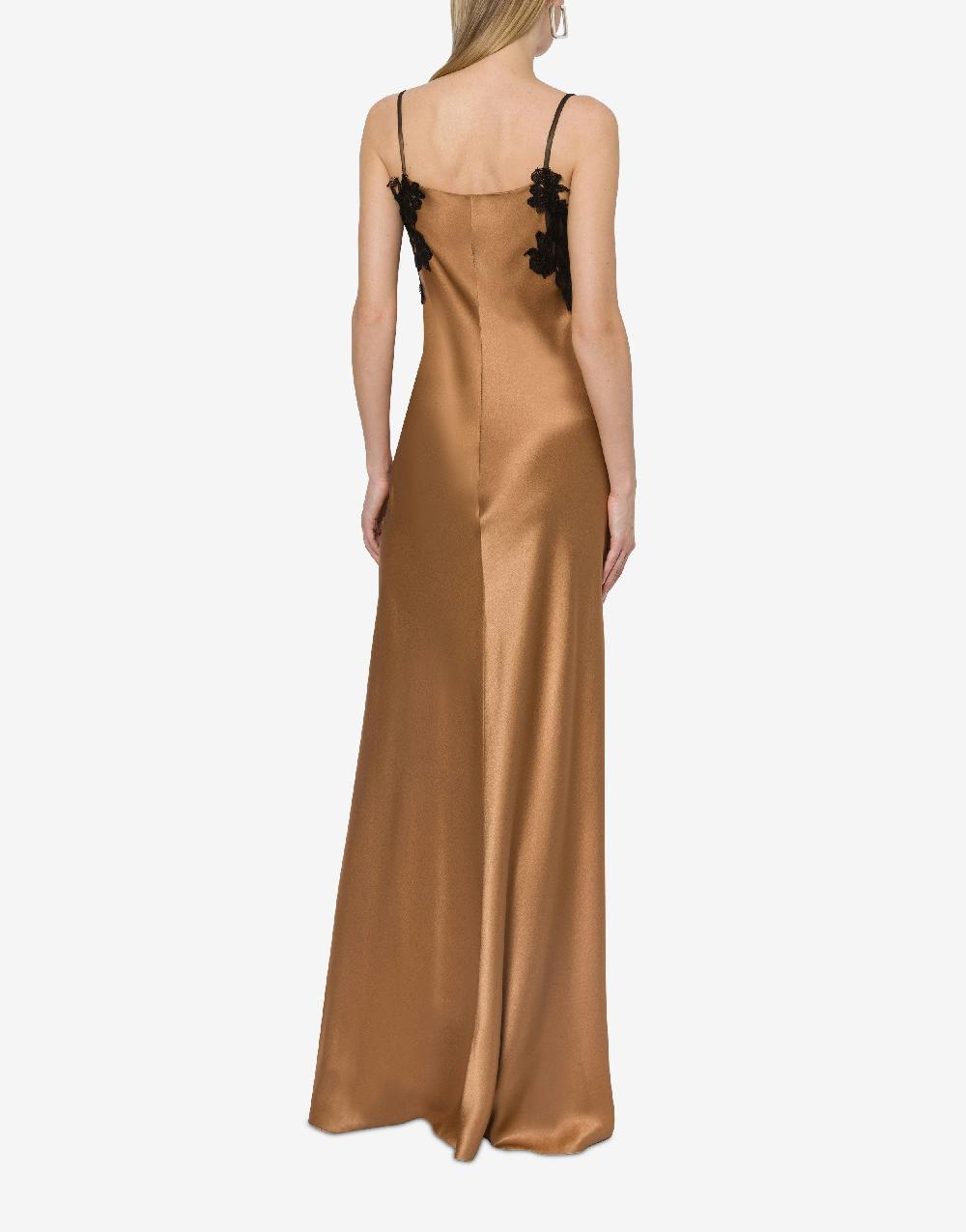 Alberta Ferretti Abito in raso con tulle e pizzo Italia
