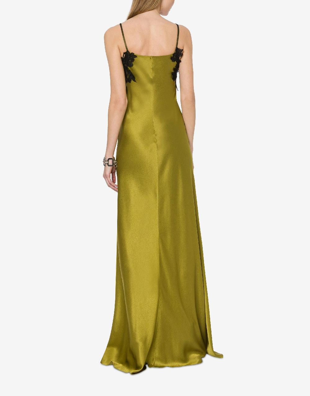 Alberta Ferretti Abito in raso con tulle e pizzo 2025