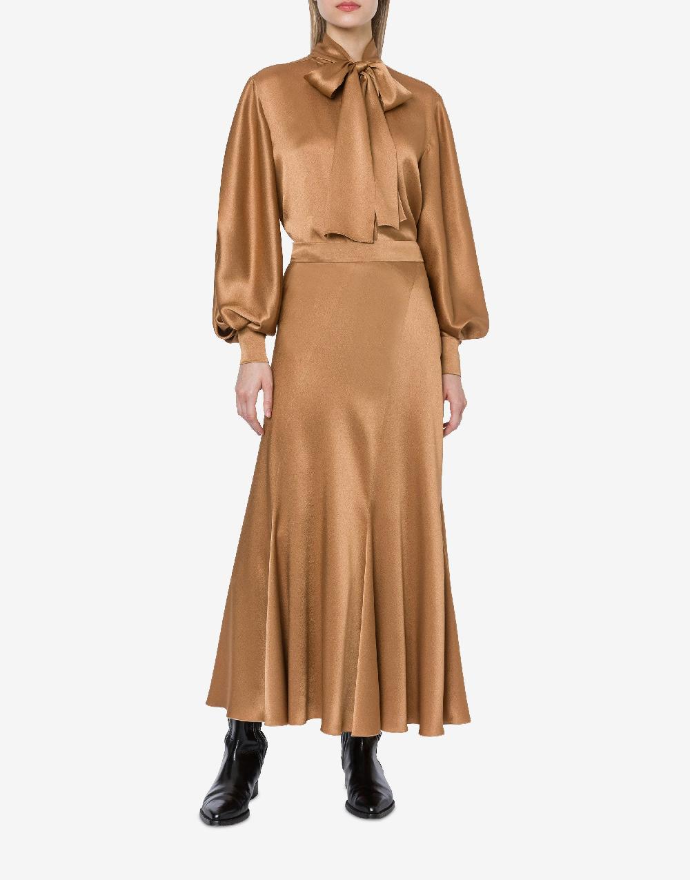 Alberta Ferretti Camicia in raso con collo lavallière Nuovo