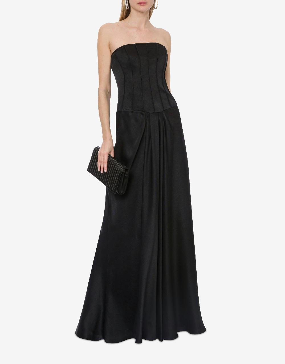 Alberta Ferretti Abito lungo bustier in raso Pezzi Unici