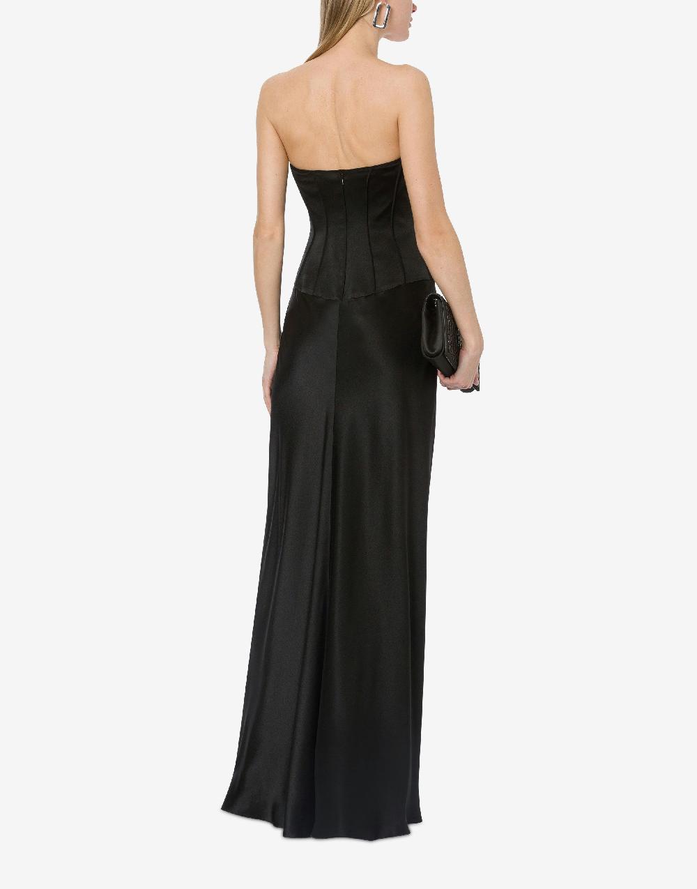 Alberta Ferretti Abito lungo bustier in raso Pezzi Unici