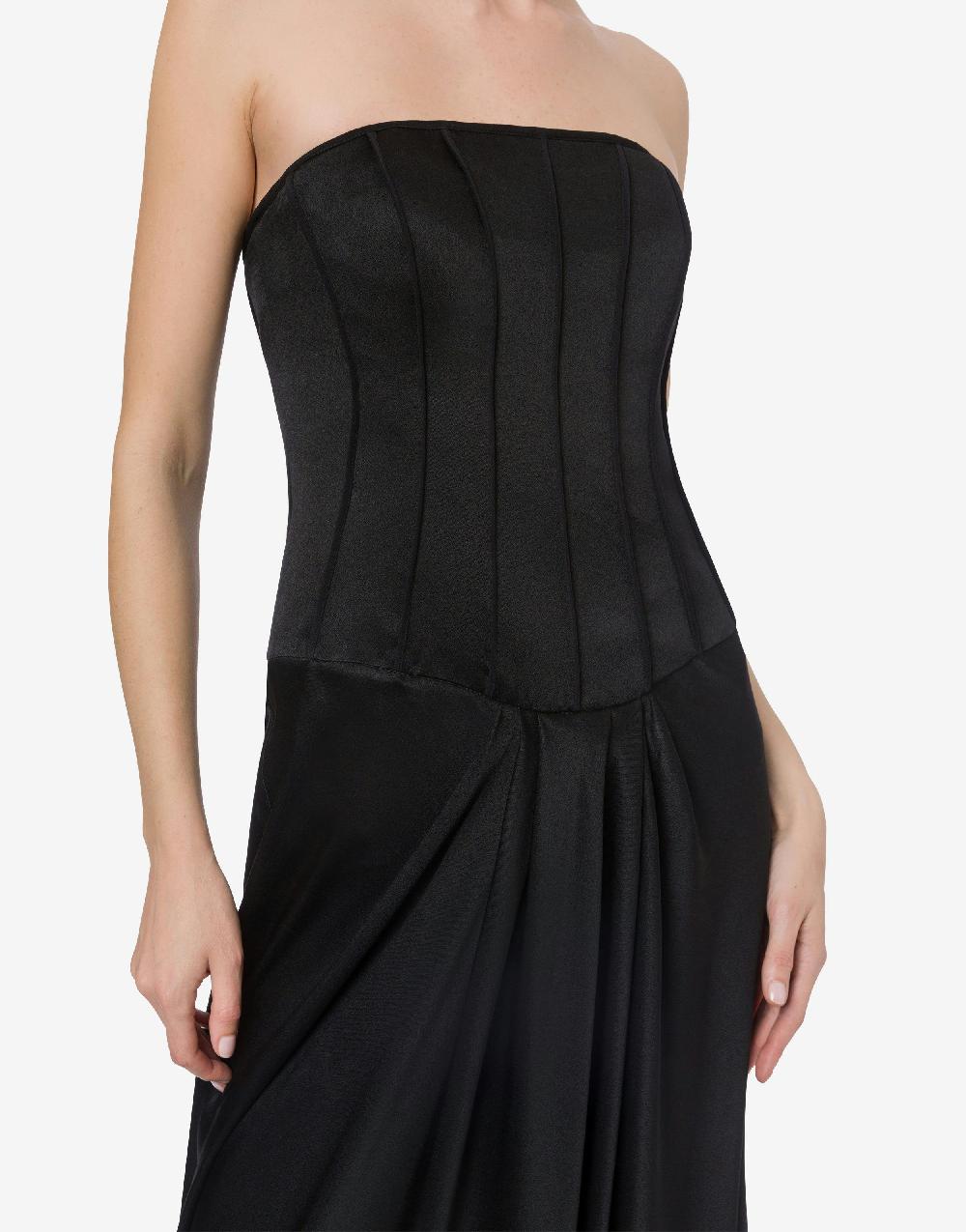 Alberta Ferretti Abito lungo bustier in raso Pezzi Unici