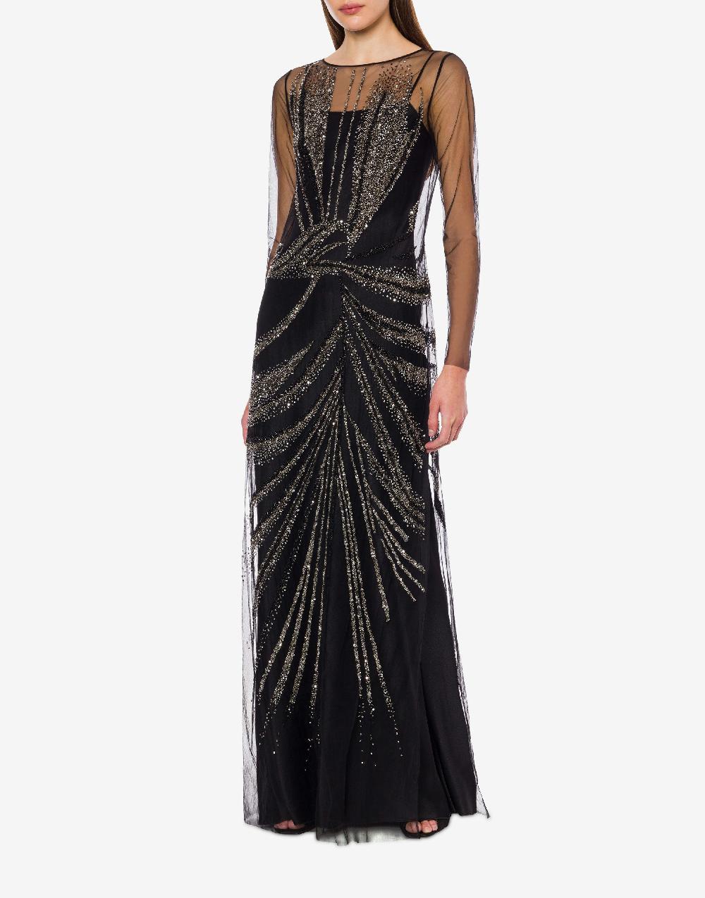 Alberta Ferretti Abito in tulle con ricamo drappeggio Acquista Ora