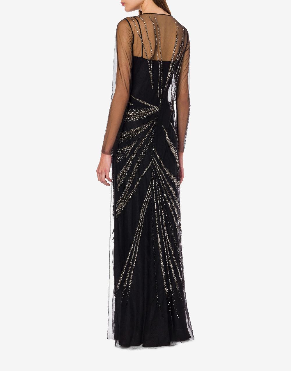 Alberta Ferretti Abito in tulle con ricamo drappeggio Acquista Ora