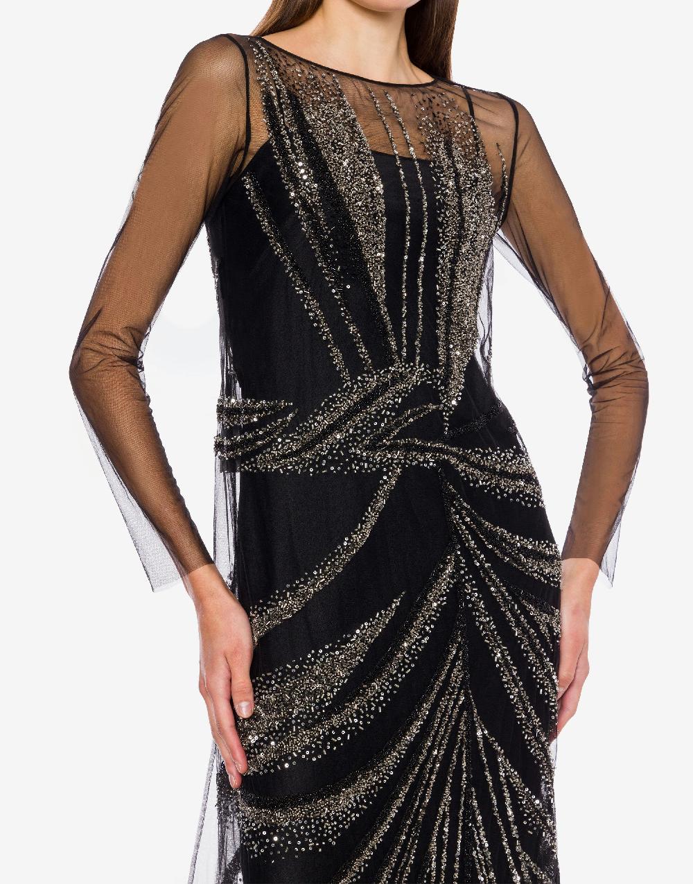 Alberta Ferretti Abito in tulle con ricamo drappeggio Acquista Ora