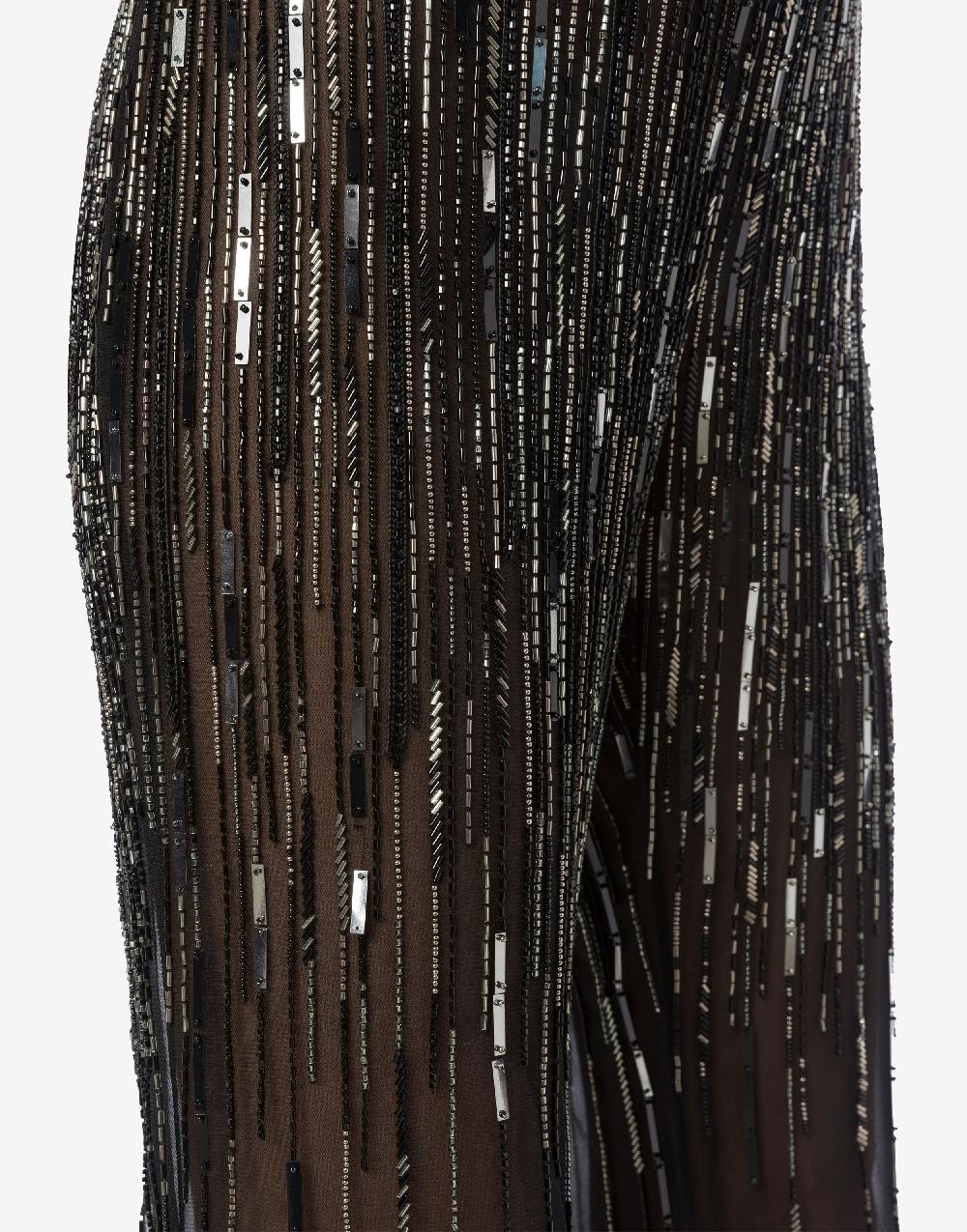 Alberta Ferretti Pantalone con flare perline e paillettes degradé Consegna Veloce