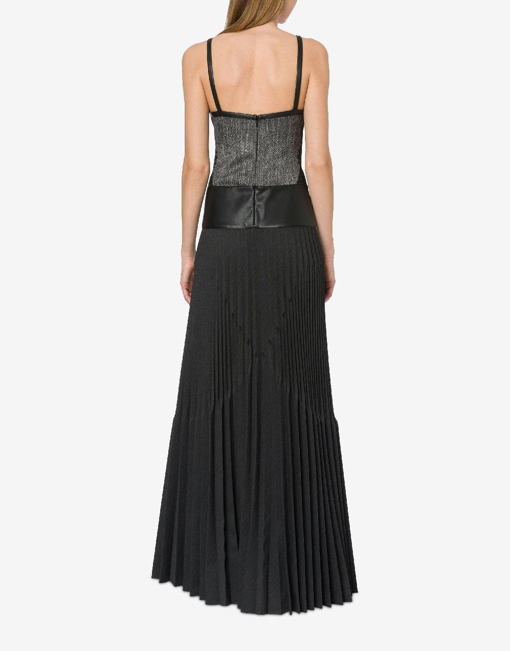 Alberta Ferretti Abito lungo con pizzo e plissé Shopping Online
