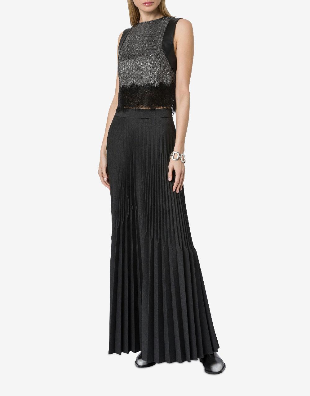 Alberta Ferretti Crop top in chevron con pizzo Prezzo Ridotto