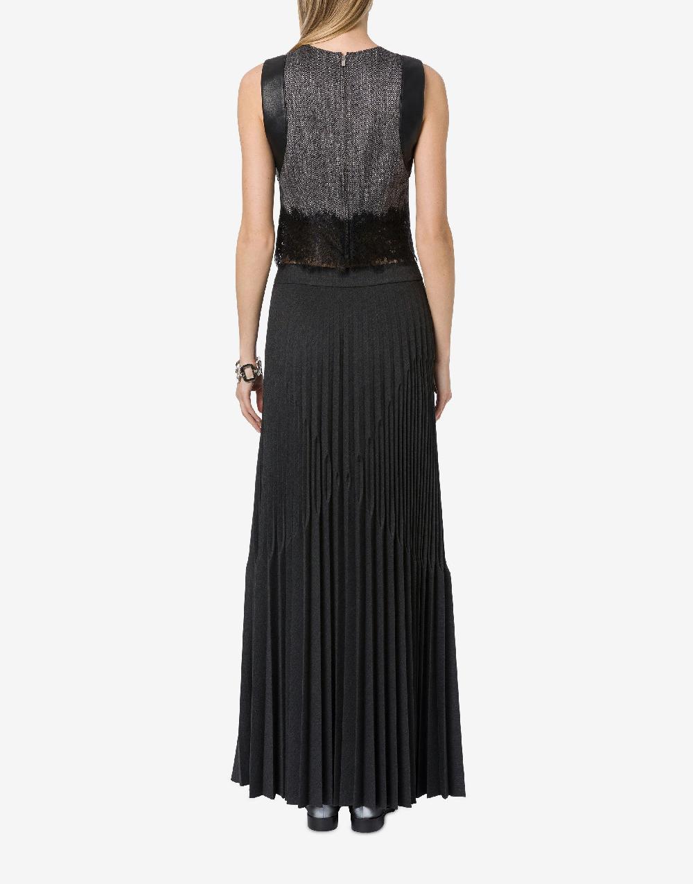 Alberta Ferretti Crop top in chevron con pizzo Prezzo Ridotto