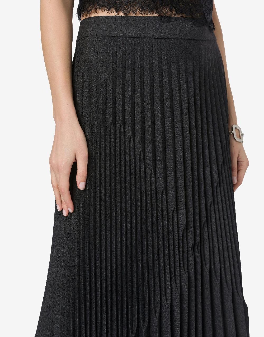 Alberta Ferretti Gonna in twill di lana stretch Sottocosto