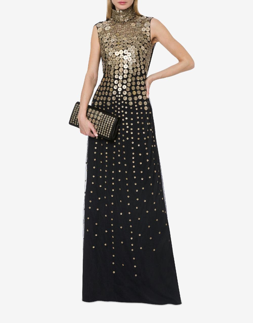 Alberta Ferretti Abito in tulle con ricamo medaglie Presa