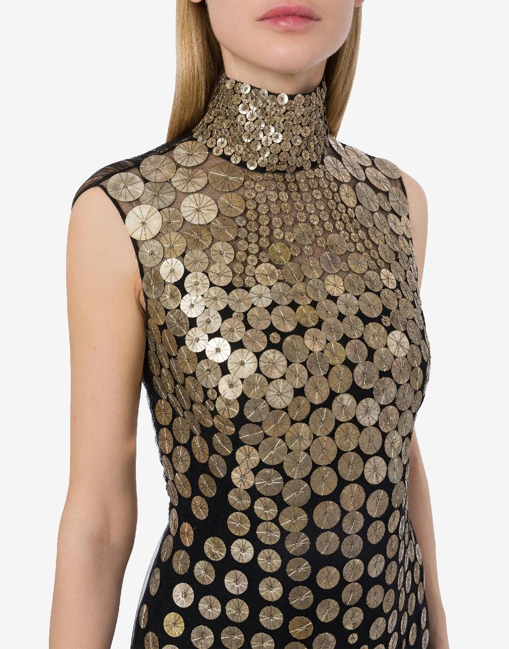 Alberta Ferretti Abito in tulle con ricamo medaglie Presa