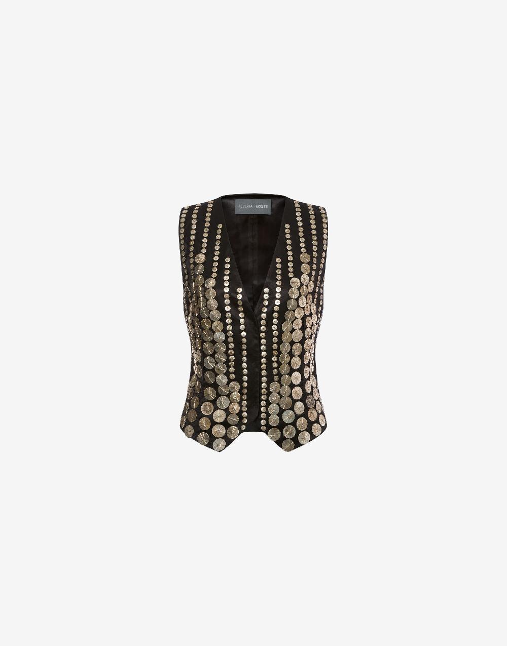 Alberta Ferretti Gilet con ricamo medaglie